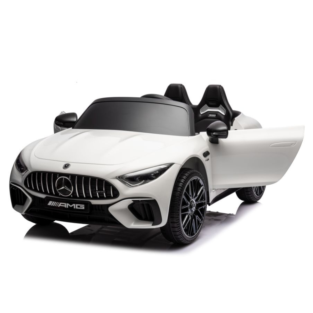 Coche Eléctrico para Niños MERCEDES SL63 Blanco 4x4 2 LUGARES 24v c/ RUEDAS DE GOMA & ASIENTO DE PIEL