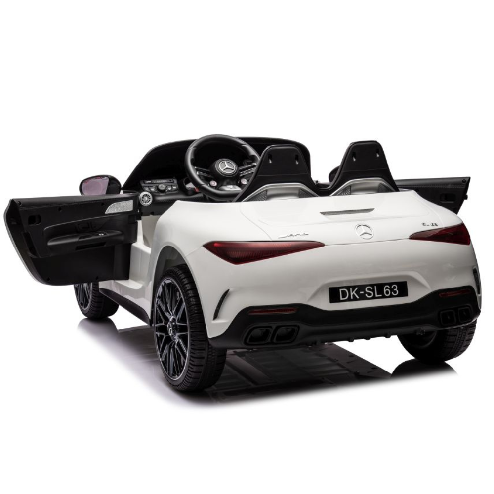 Coche Eléctrico para Niños MERCEDES SL63 Blanco 4x4 2 LUGARES 24v c/ RUEDAS DE GOMA & ASIENTO DE PIEL