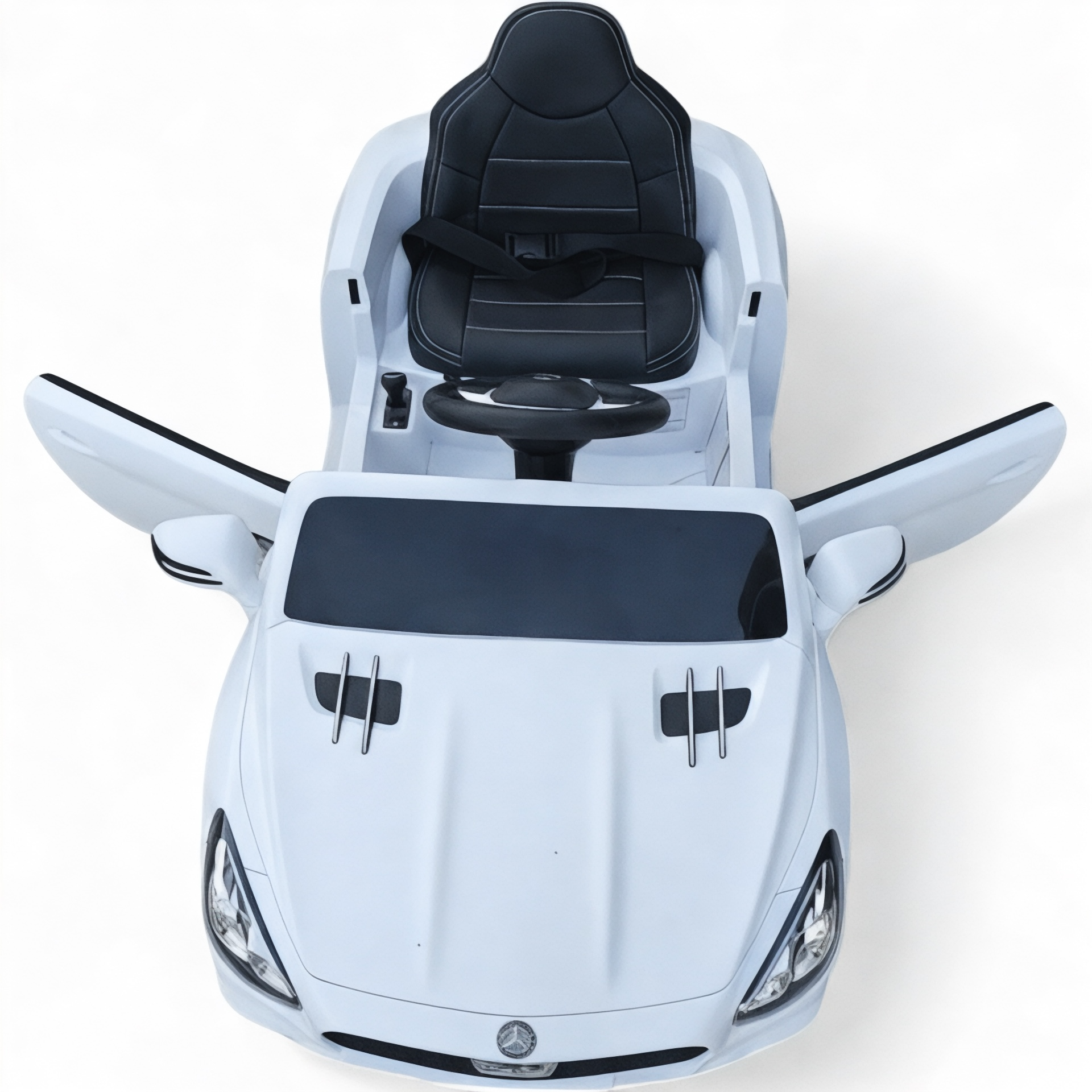Coche Eléctrico para Niño MERCEDES SL500 12V Blanco c/ RODAS DE BORRACHA & ASIENTO EN PELE