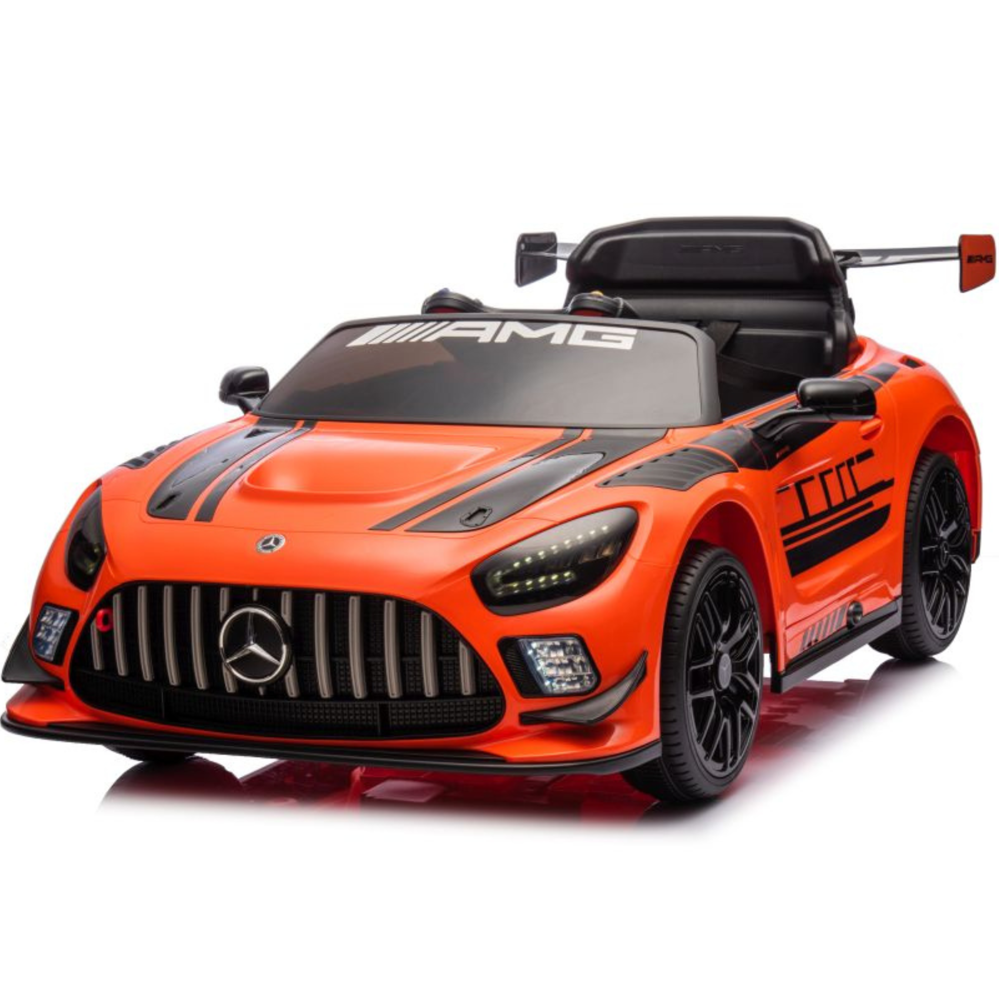 Coche Eléctrico para Niños MERCEDES GT3 Deluxe 12v Naranja c/ RUEDAS DE GOMA & ASIENTO DE PIEL