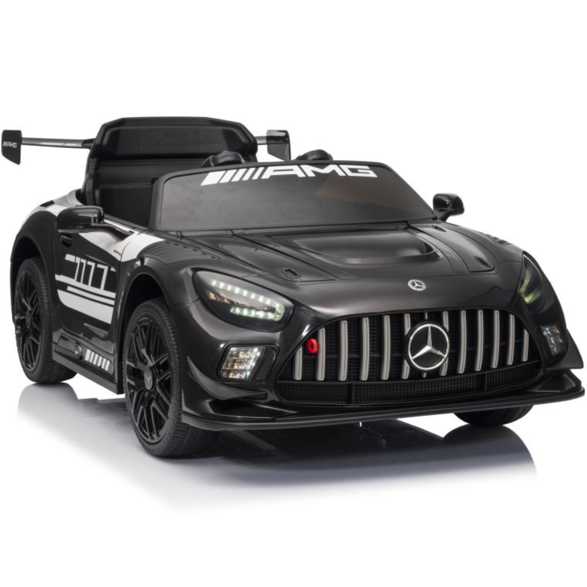 Coche Eléctrico para Niños MERCEDES GT3 Deluxe 12v Negro c/ RUEDAS DE GOMA & ASIENTO DE PIEL