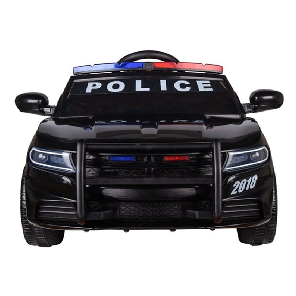 Coche Eléctrico para niño Policía 12v c/ RODAS DE BORRACHA & ASIENTO EN PELE