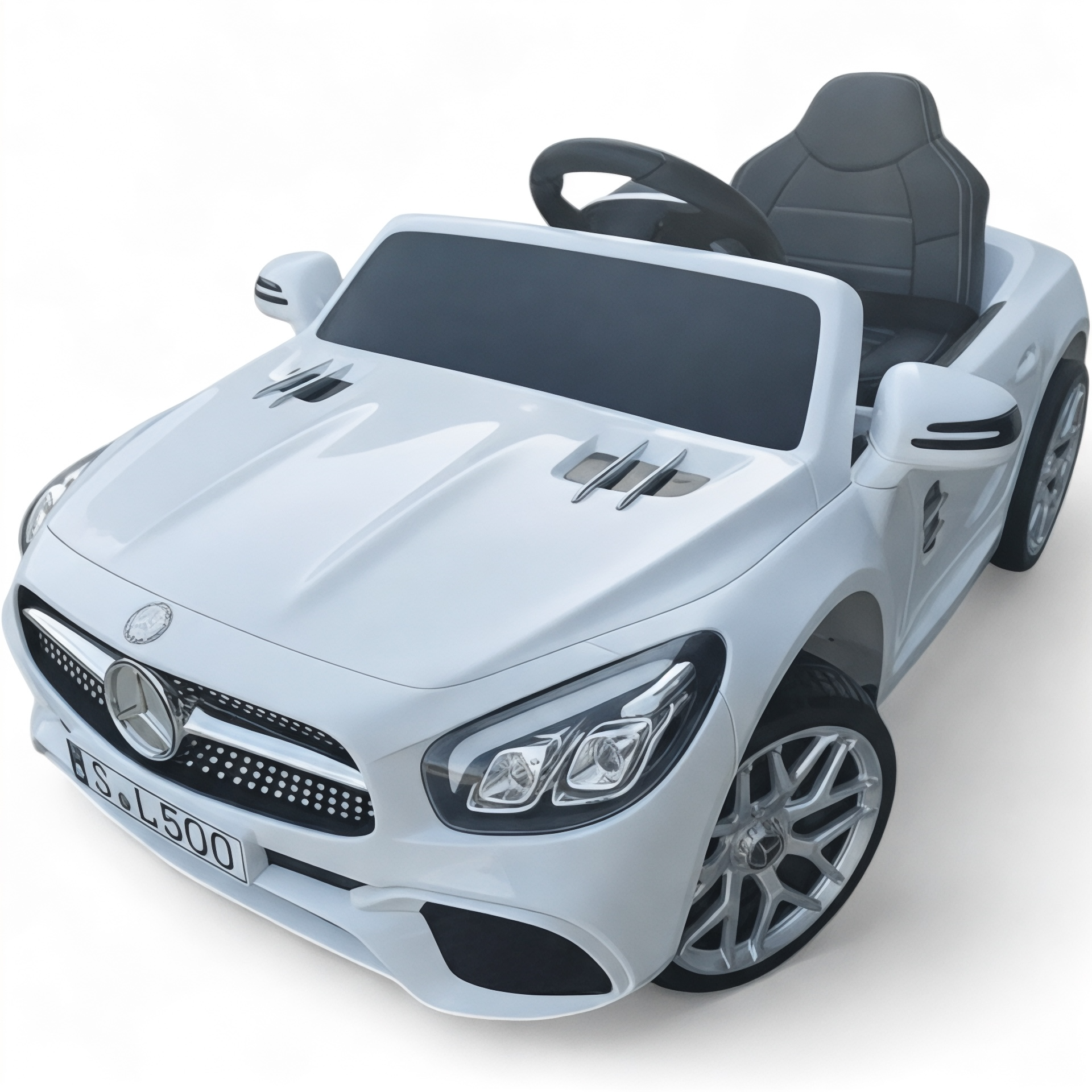 Coche Eléctrico para Niño MERCEDES SL500 12V Blanco c/ RODAS DE BORRACHA & ASIENTO EN PELE
