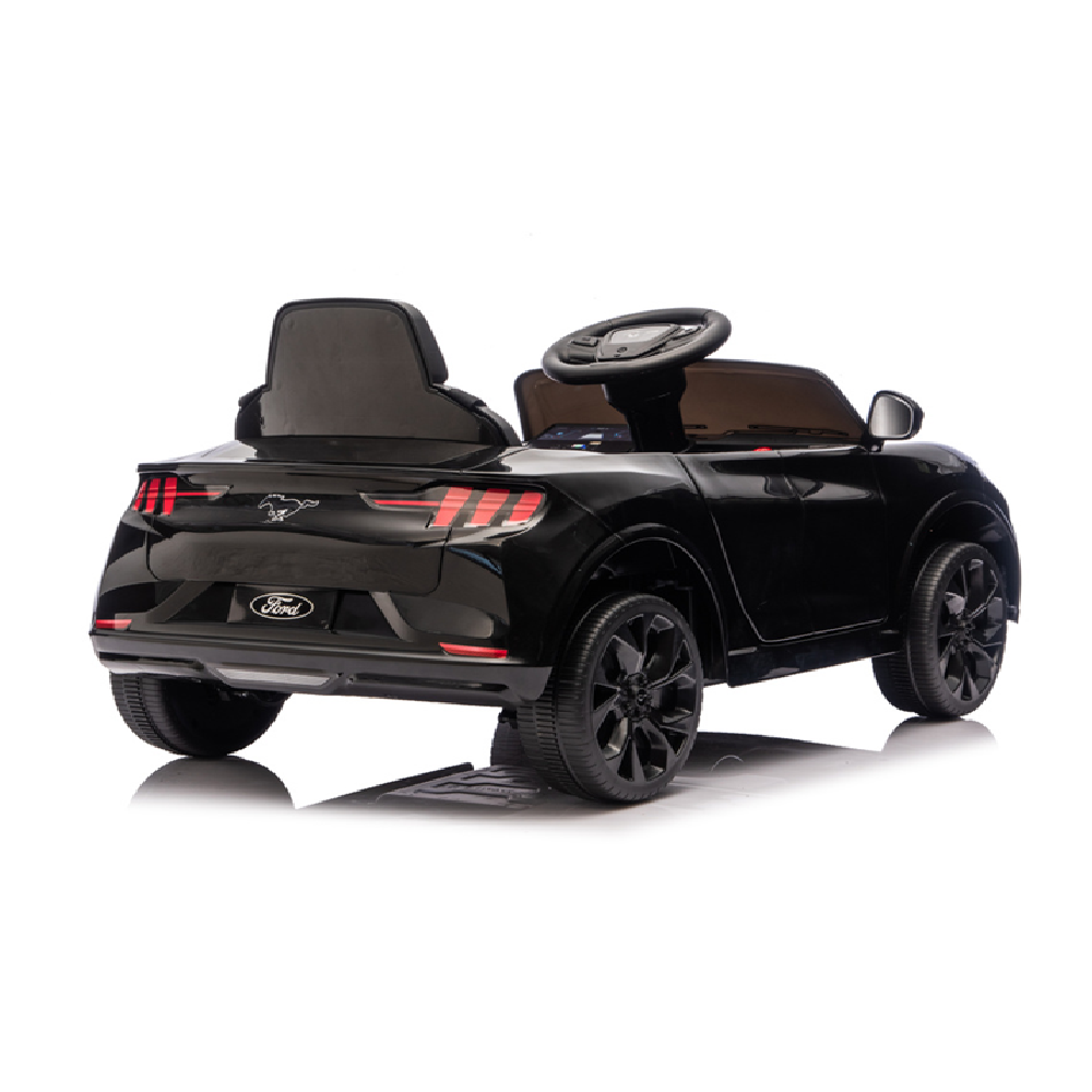 Coche Eléctrico para niño FORD MUSTANG MACH-E 24v Negro c/ RODAS DE BORRACHA & ASIENTO EN PELE
