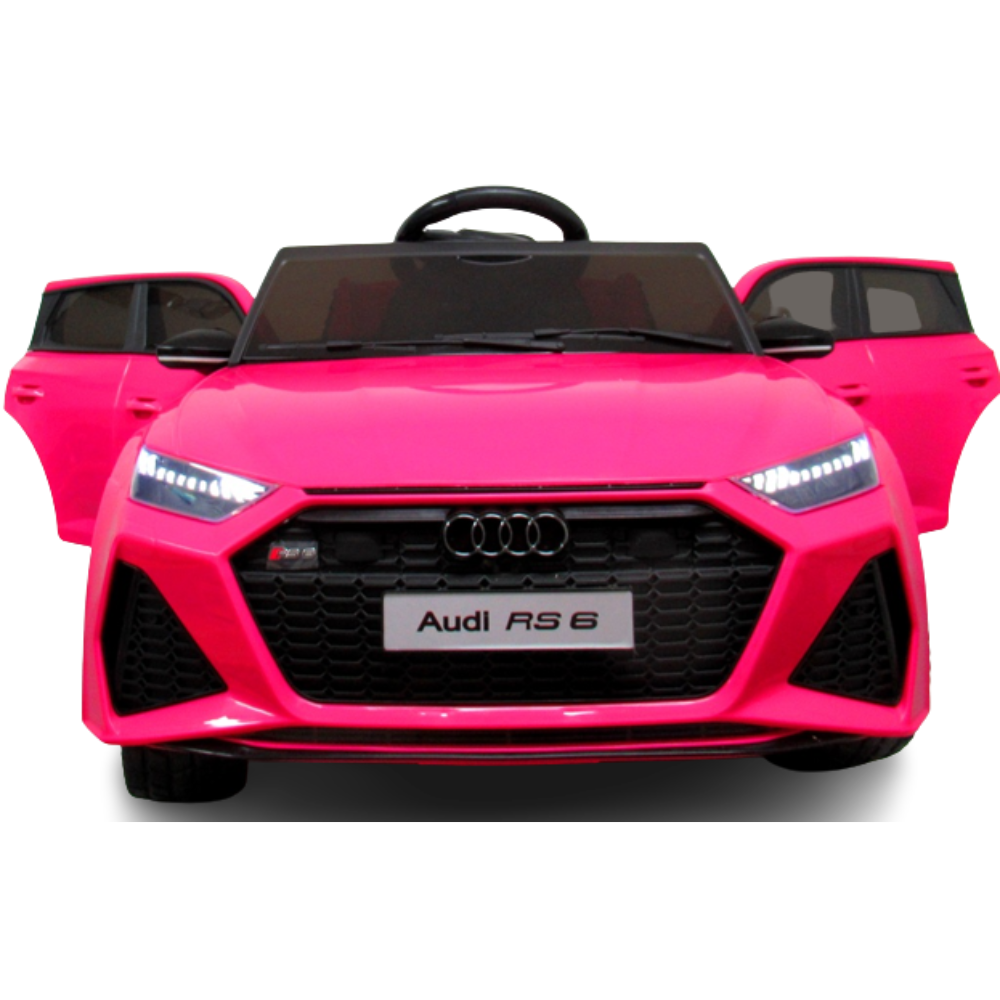 Coche Eléctrico para Niños AUDI RS6 12v Rosa c/ RUEDAS DE GOMA & ASIENTO DE PIEL