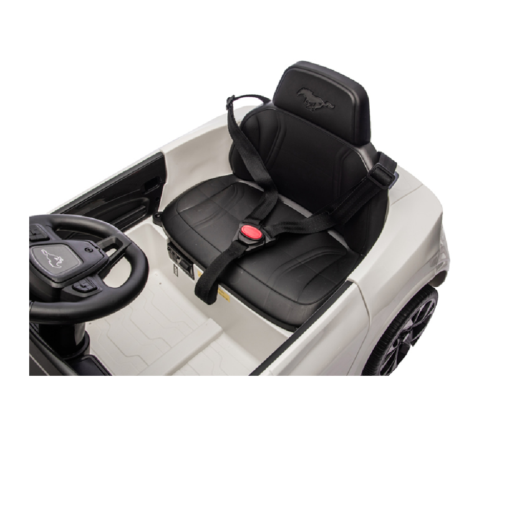 Coche Eléctrico para niño FORD MUSTANG MACH-E 24v Blanco c/ RODAS DE BORRACHA & ASIENTO EN PELE