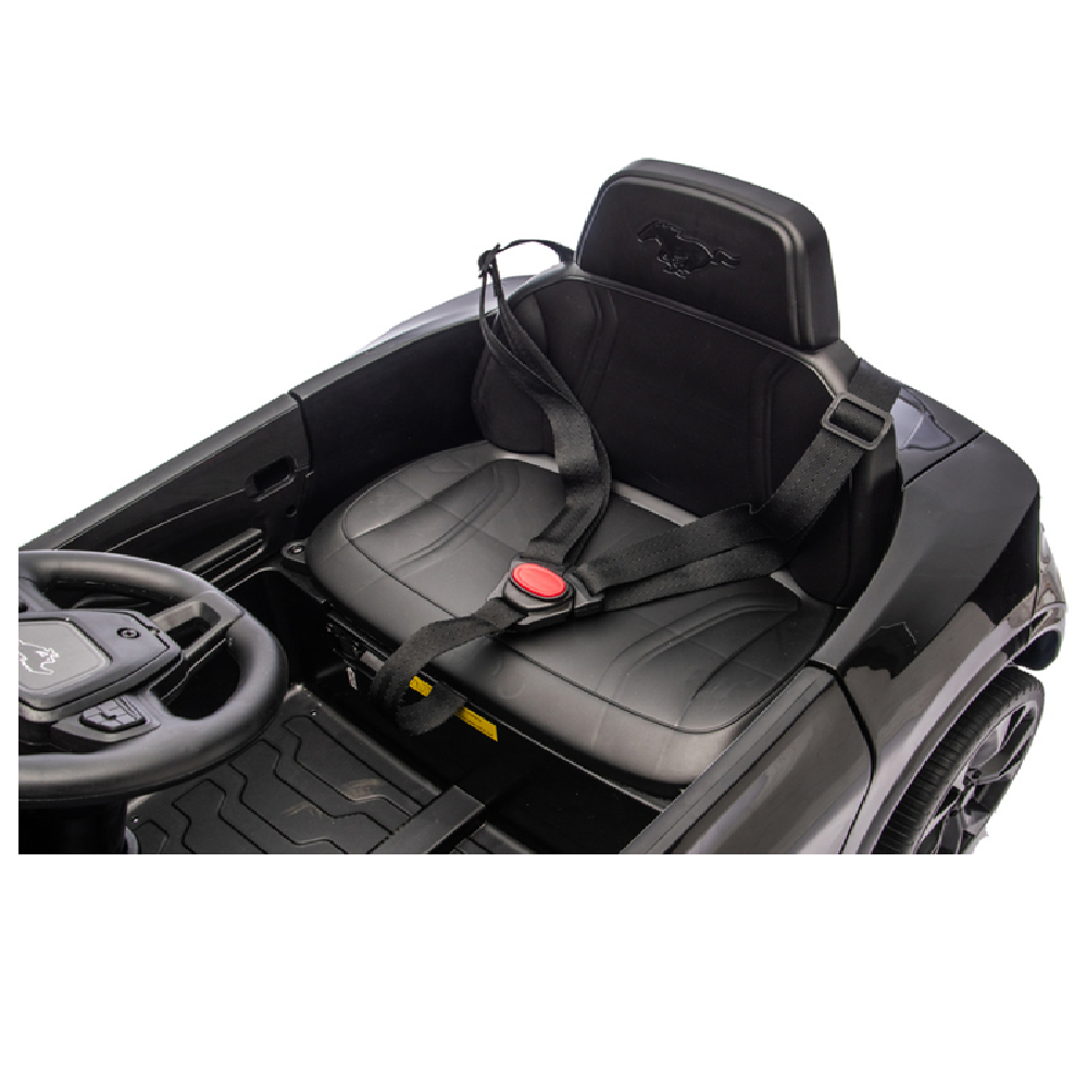 Coche Eléctrico para niño FORD MUSTANG MACH-E 24v Negro c/ RODAS DE BORRACHA & ASIENTO EN PELE