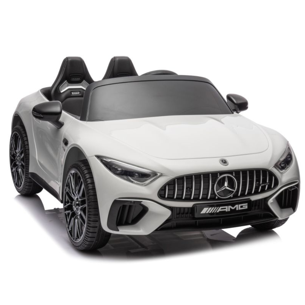 Coche Eléctrico para Niños MERCEDES SL63 Blanco 4x4 2 LUGARES 24v c/ RUEDAS DE GOMA & ASIENTO DE PIEL