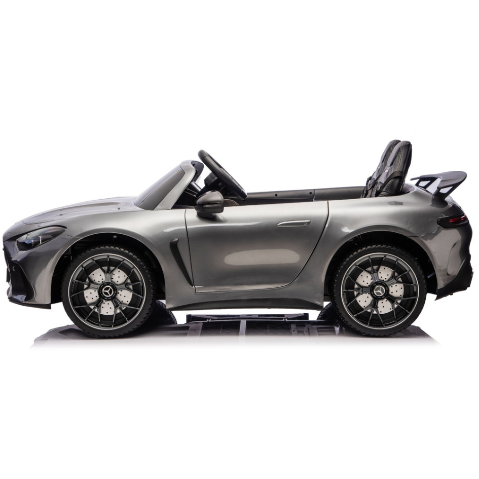 Coche Eléctrico para Niño MERCEDES GT63 24v XXL Gris Metalizado c/ MP4, RUEDAS DE GOMA & ASIENTO DE PIEL