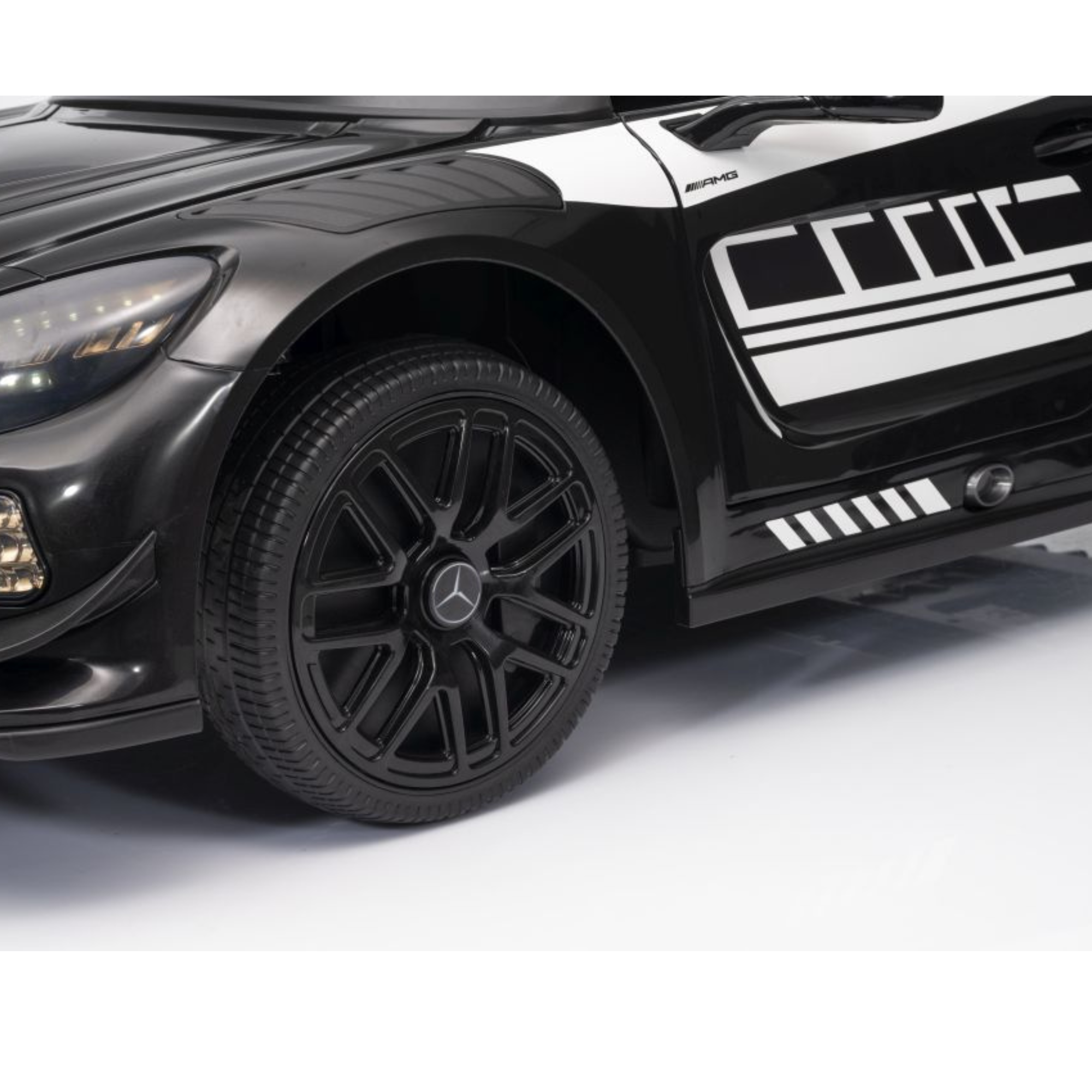 Coche Eléctrico para Niños MERCEDES GT3 Deluxe 12v Negro c/ RUEDAS DE GOMA & ASIENTO DE PIEL