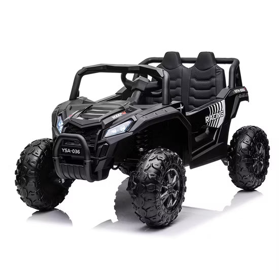 Coche Eléctrico para Niño BEACH BUGGY 4x4 12v Negro c/ RUEDAS DE GOMA & ASIENTO DE PIEL