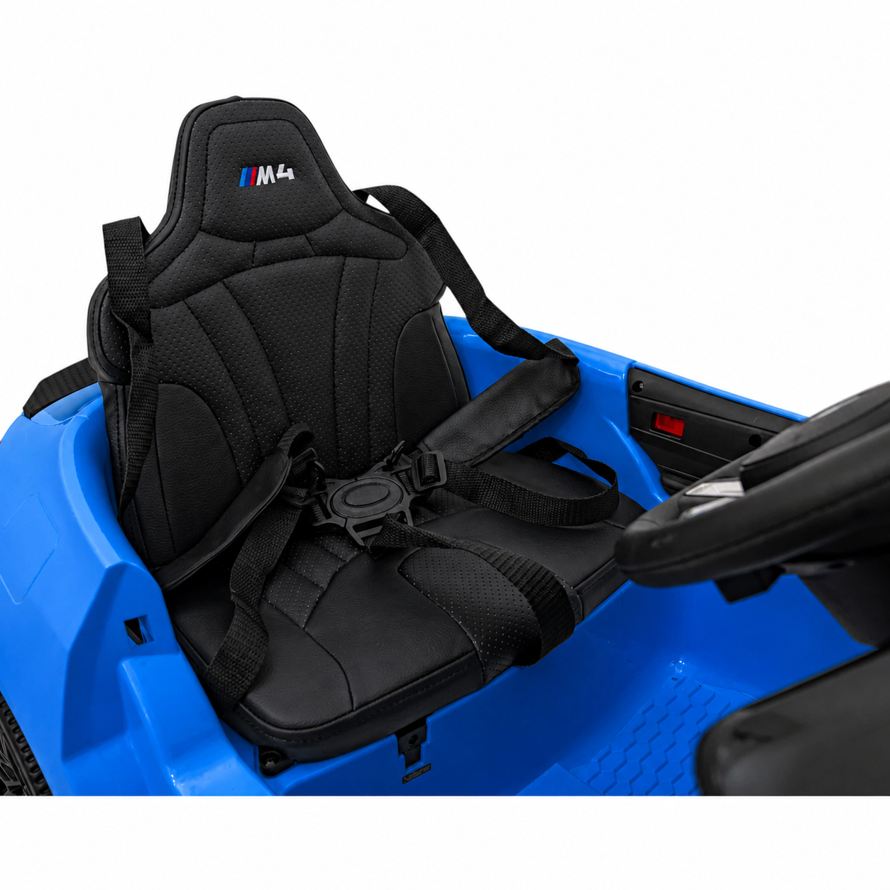 Coche Eléctrico para Niños BMW M4 12v Azul BATERÍA DE LITIO con RUEDAS DE GOMA y ASIENTO DE PIEL
