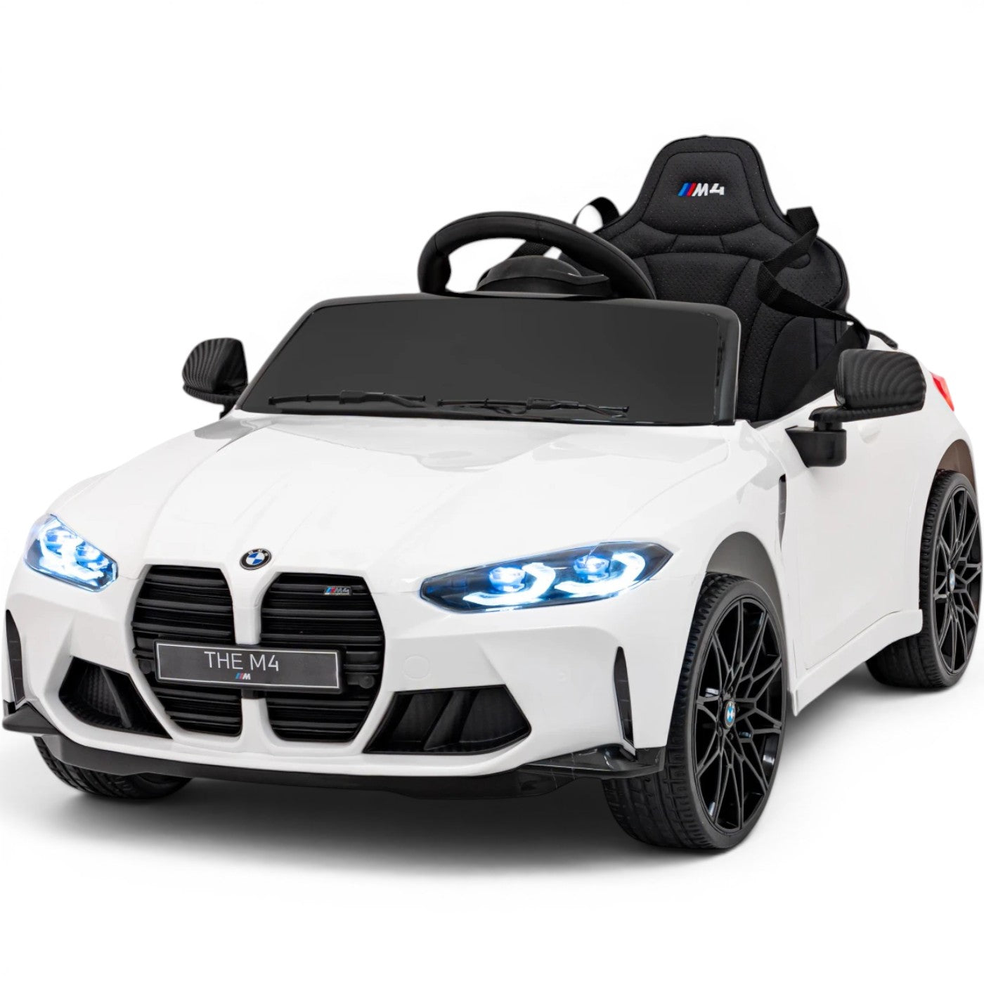 Coche Eléctrico para Niños BMW M4 12v Negro BATERÍA DE LITIO con RUEDAS DE GOMA y ASIENTO DE PIEL