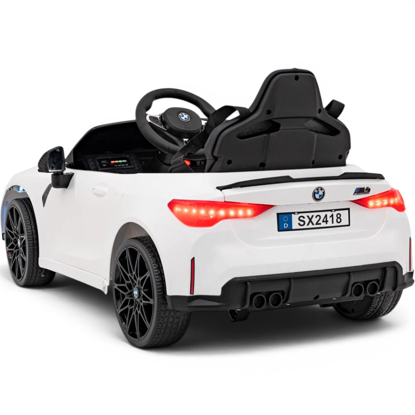 Coche Eléctrico para Niños BMW M4 12v Negro BATERÍA DE LITIO con RUEDAS DE GOMA y ASIENTO DE PIEL