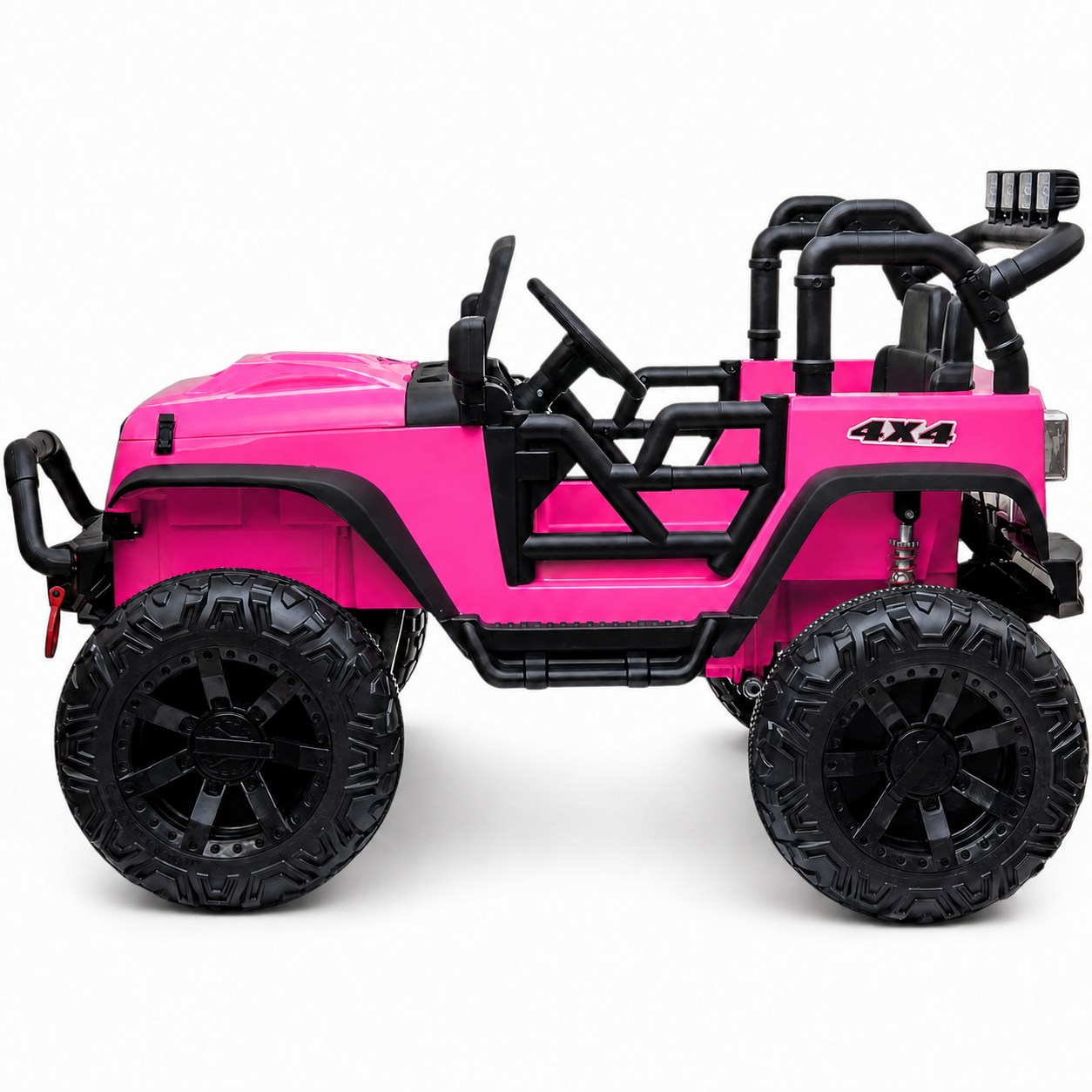 Carro Elétrico para Criança Jipe BROTHERS 24v Rosa c/ RODAS DE BORRACHA & ASSENTO EM PELE