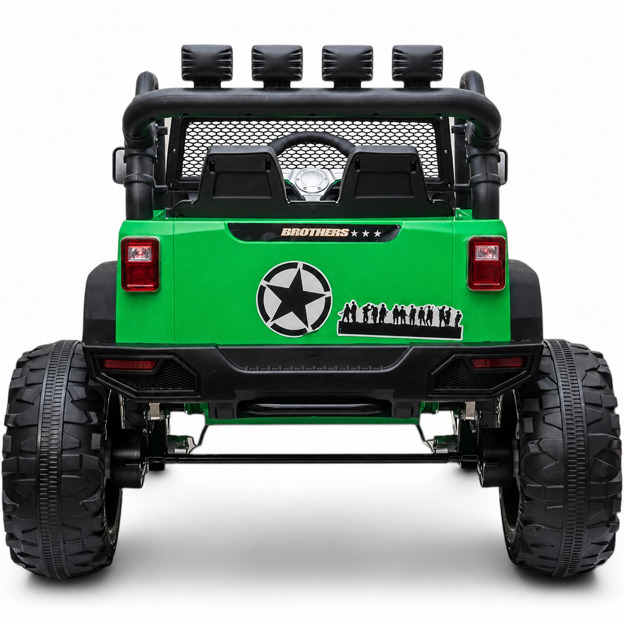Carro Elétrico para Criança Jipe BROTHERS 24v Verde c/ RODAS DE BORRACHA & ASSENTO EM PELE