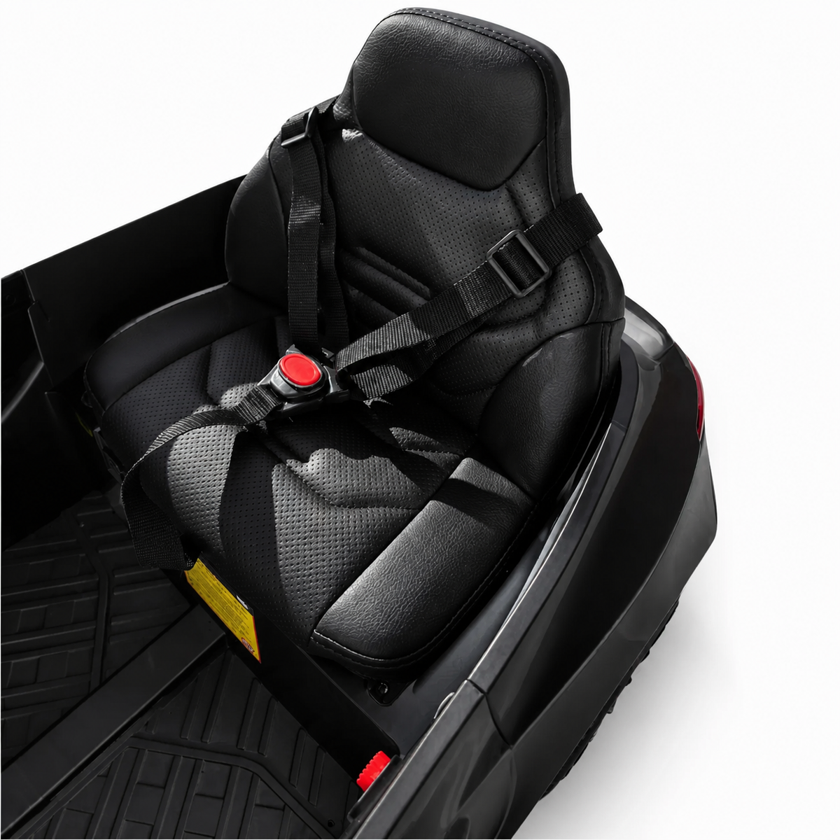 Coche eléctrico infantil Mercedes CLE53 negro de 12V con ruedas de goma y asiento de piel