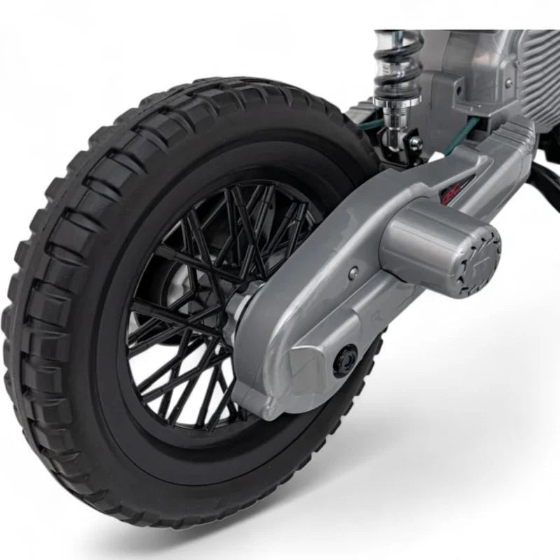 Moto Eléctrica para Niños estilo CROSS 12v Naranja c/ RUEDAS DE GOMA & ASIENTO DE PIEL
