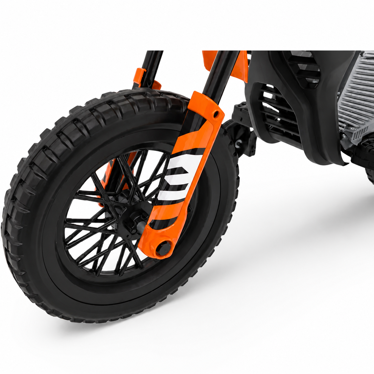 Moto Eléctrica para Niños estilo CROSS 12v Naranja c/ RUEDAS DE GOMA & ASIENTO DE PIEL