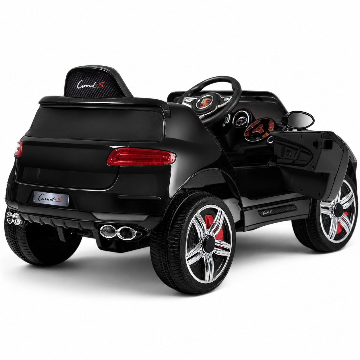 Carro Elétrico para Criança CORONET-S 12v Preto c/ RODAS DE BORRACHA