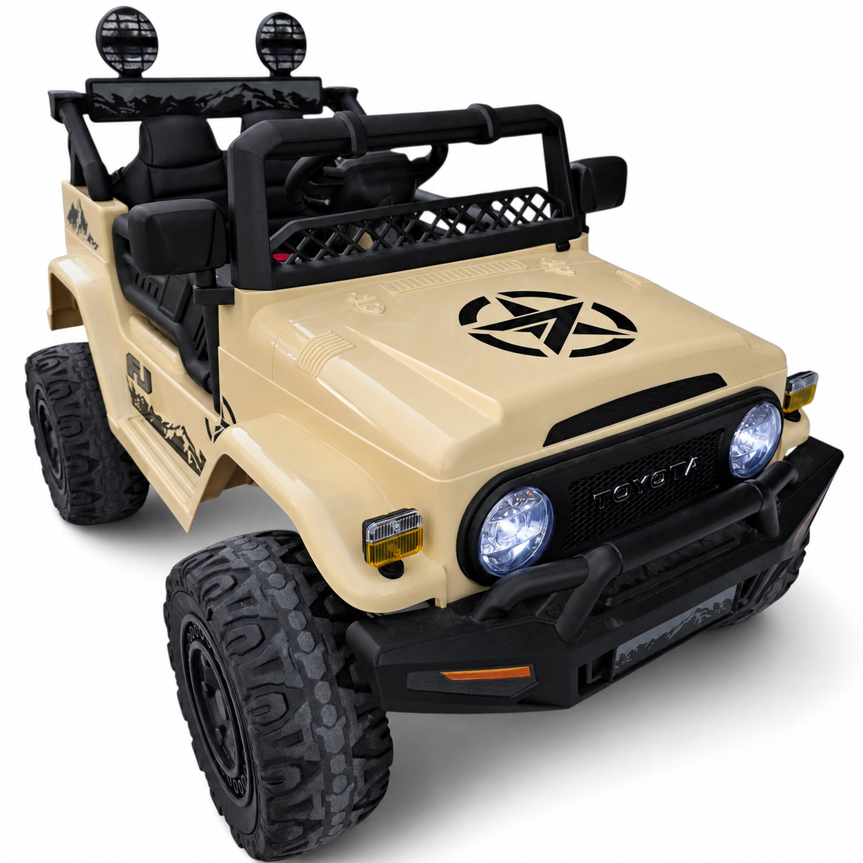 Coche Eléctrico para Niños TOYOTA FJ CRUISER 12v 4X4 Camel c/ RUEDAS DE GOMA & ASIENTO DE PIEL