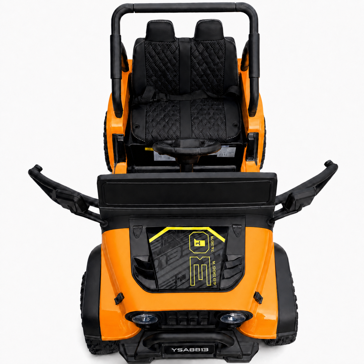 Carro Elétrico para Criança FJ LAND 24v Laranja c/ RODAS DE BORRACHA & ASSENTO EM PELE