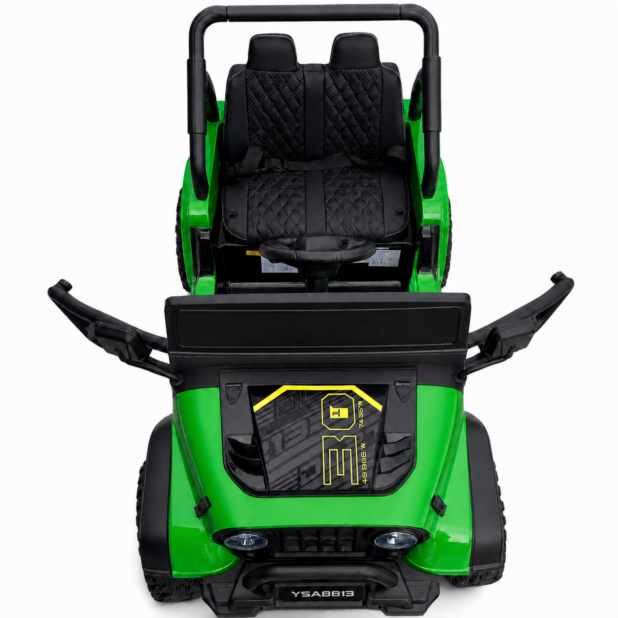Carro Elétrico para Criança FJ LAND 24v Verde c/ RODAS DE BORRACHA & ASSENTO EM PELE