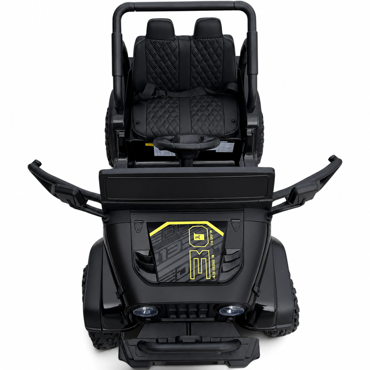 Carro Elétrico para Criança FJ LAND 24v Preto c/ RODAS DE BORRACHA & ASSENTO EM PELE