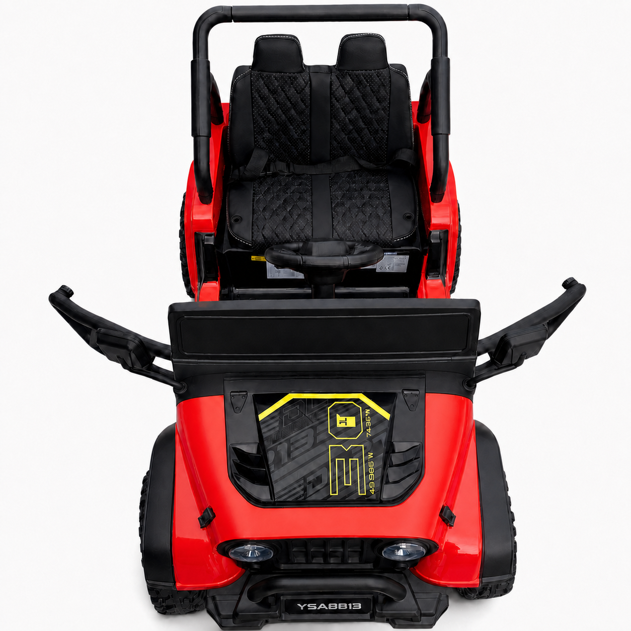 Carro Elétrico para Criança FJ LAND 24v Vermelho c/ RODAS DE BORRACHA & ASSENTO EM PELE