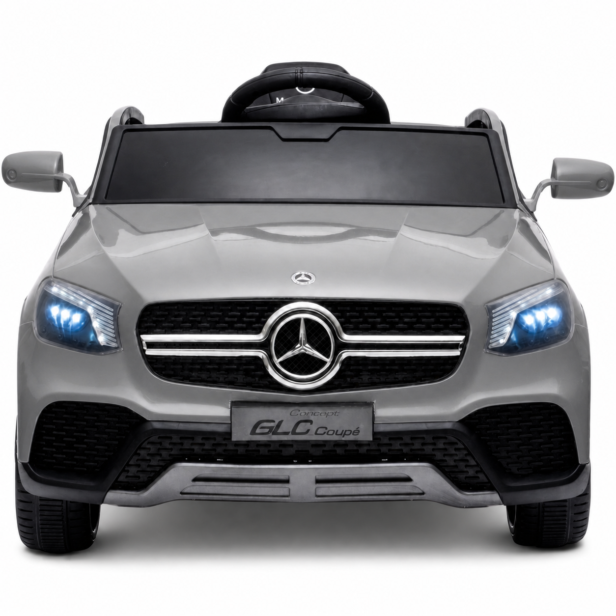 Coche Eléctrico para Niños MERCEDES GLC coupé BATERÍA DE LITIO 12v 4x4 Gris c/ RUEDAS DE GOMA & ASIENTO DE PIEL
