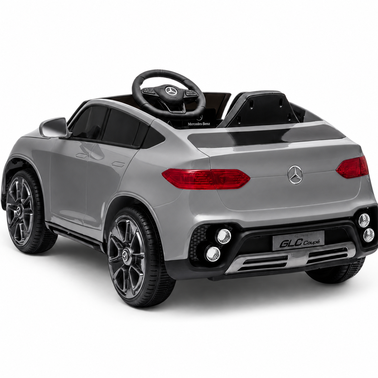Coche Eléctrico para Niños MERCEDES GLC coupé BATERÍA DE LITIO 12v 4x4 Gris c/ RUEDAS DE GOMA & ASIENTO DE PIEL