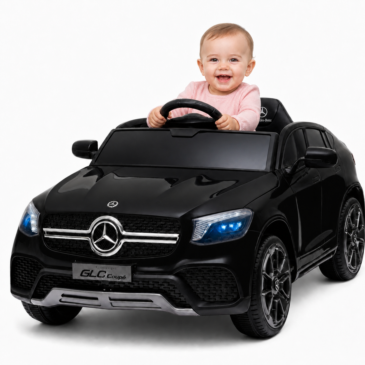 Coche Eléctrico para Niños MERCEDES GLC coupé BATERÍA DE LITIO 12v 4x4 Negro c/ RUEDAS DE GOMA & ASIENTO DE PIEL