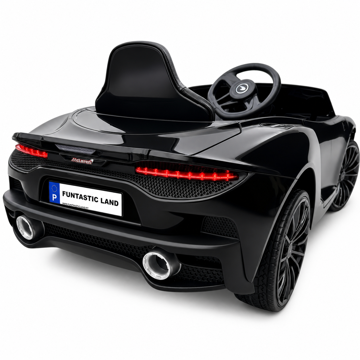 Carro Elétrico para Criança MCLAREN GT 12v Preto c/ RODAS DE BORRACHA & ASSENTO EM PELE