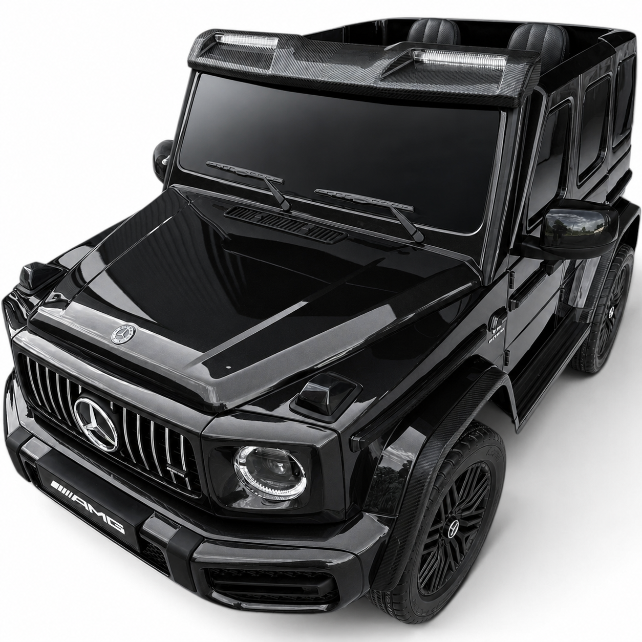 Carro Elétrico para Criança MERCEDES G63 AMG XXL Preto Metalizado 24v MP4 4x4 c/ RODAS DE BORRACHA & ASSENTO EM PELE