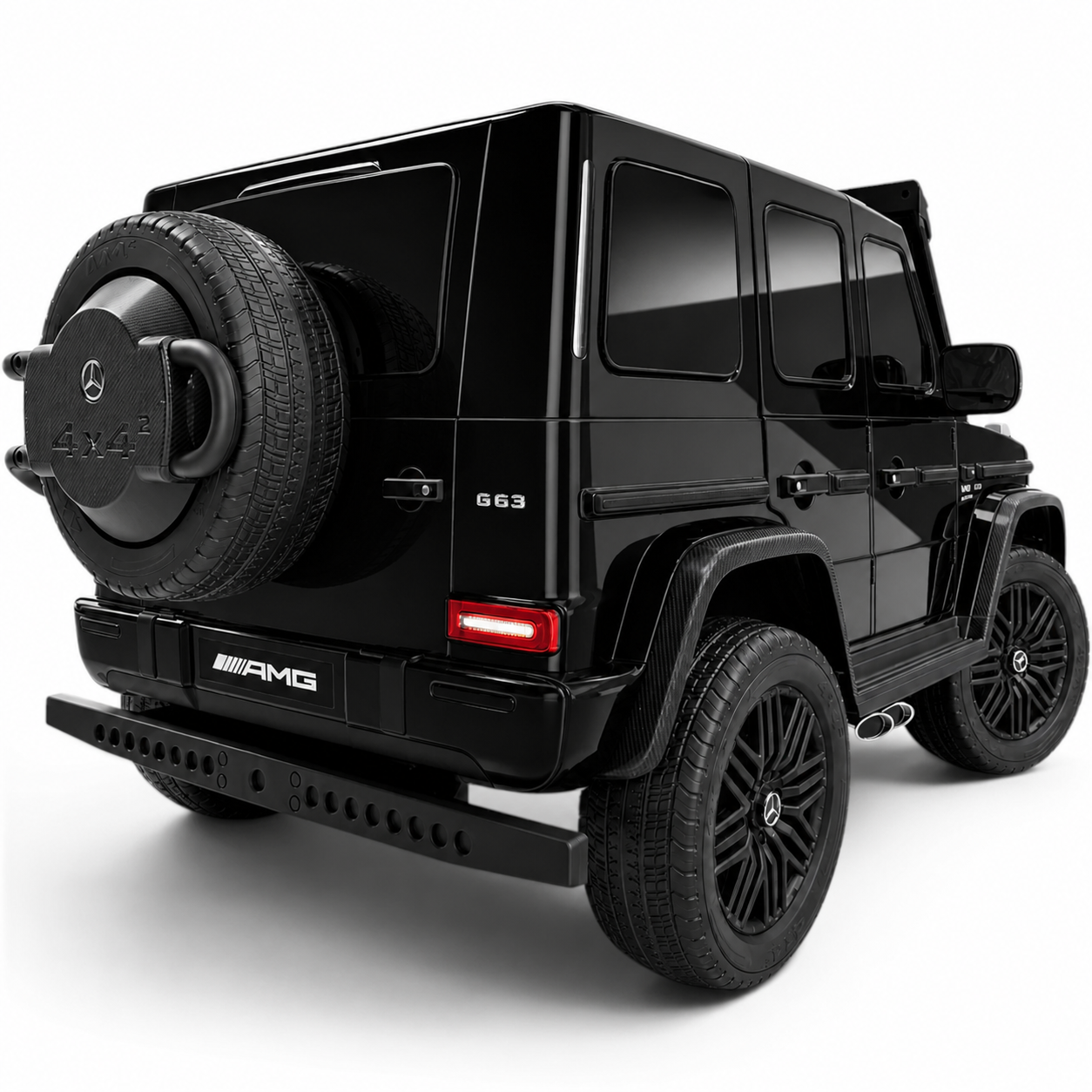 Carro Elétrico para Criança MERCEDES G63 AMG XXL Preto Metalizado 24v MP4 4x4 c/ RODAS DE BORRACHA & ASSENTO EM PELE