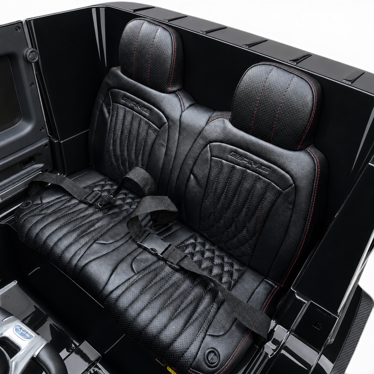 Carro Elétrico para Criança MERCEDES G63 AMG XXL Preto Metalizado 24v MP4 4x4 c/ RODAS DE BORRACHA & ASSENTO EM PELE