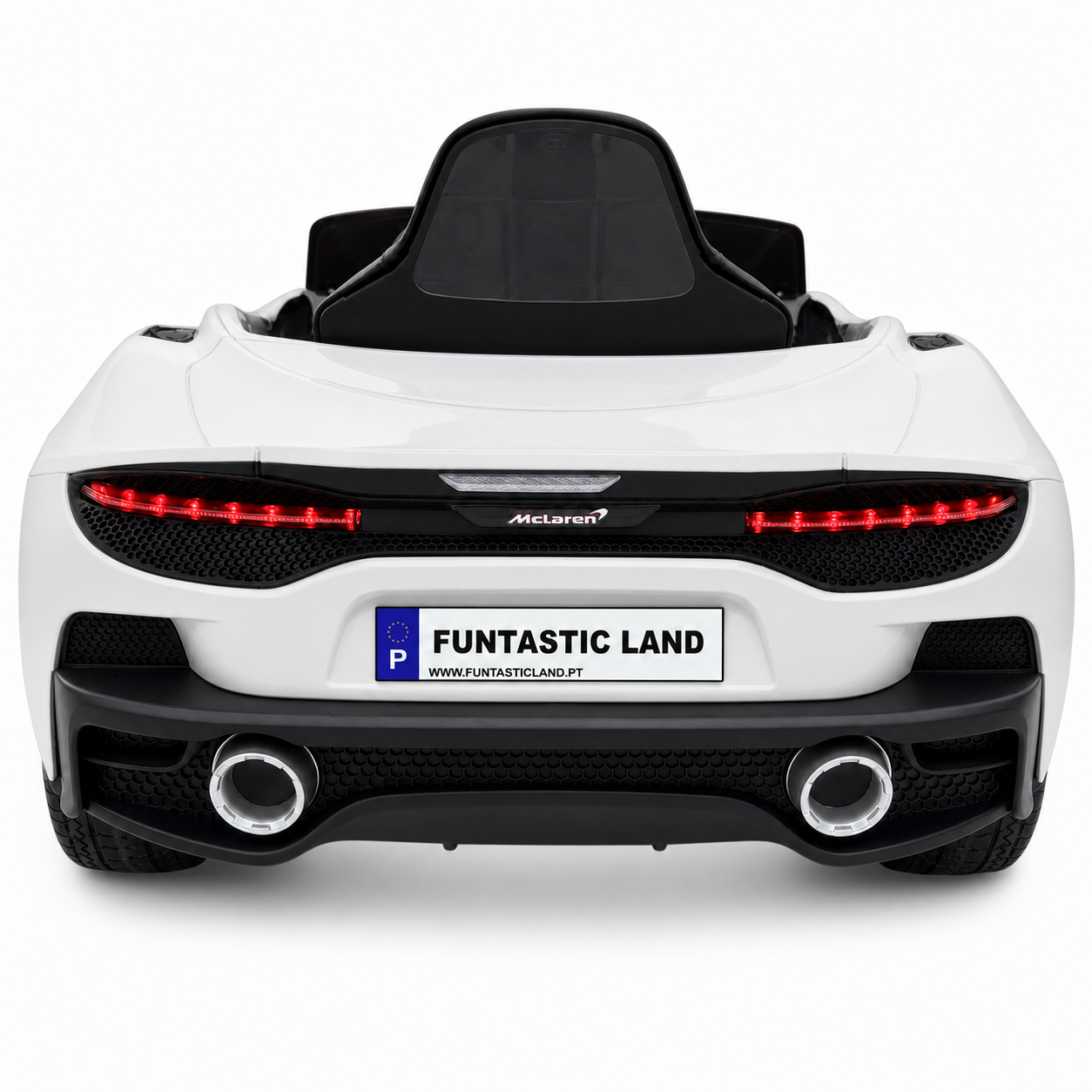 Carro Elétrico para Criança MCLAREN GT 12v Branco c/ RODAS DE BORRACHA & ASSENTO EM PELE