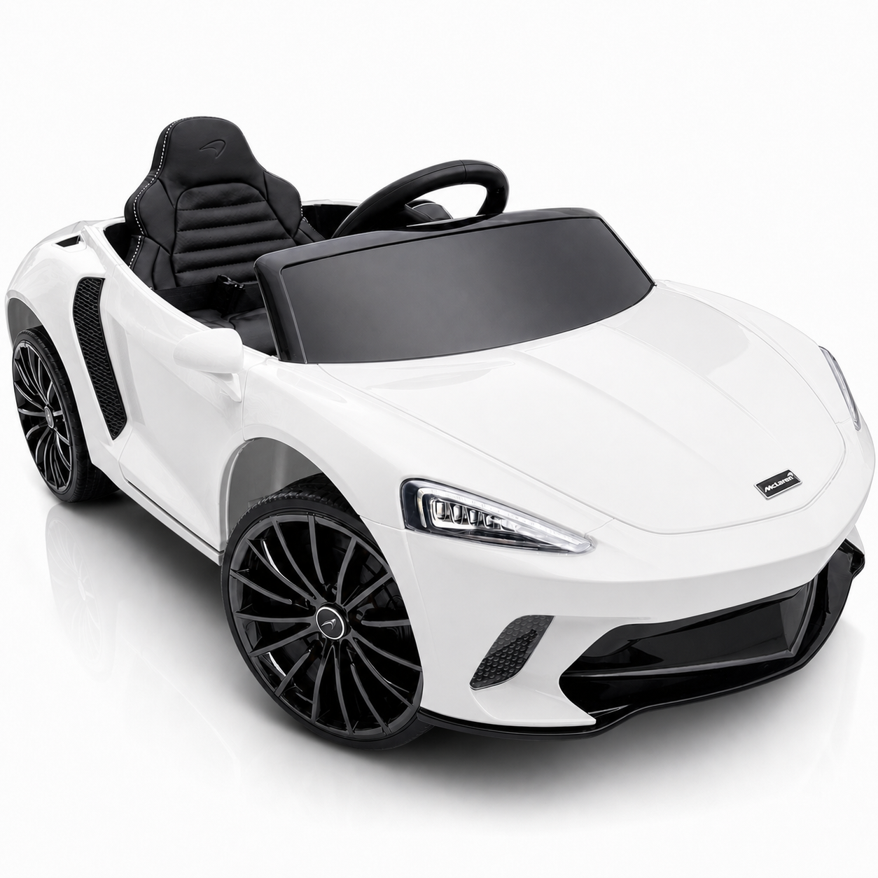Carro Elétrico para Criança MCLAREN GT 12v Branco c/ RODAS DE BORRACHA & ASSENTO EM PELE