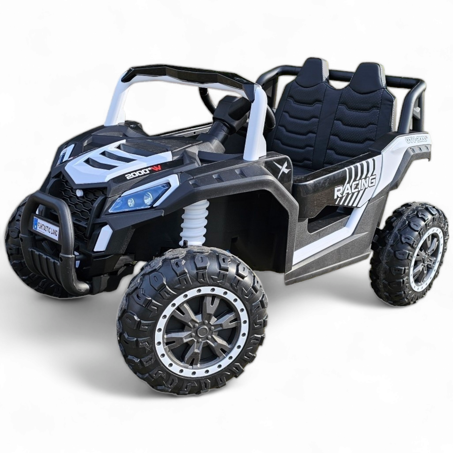 Coche Eléctrico para Niños BEACH BUGGY 4x4 24v Blanco c/ RUEDAS DE GOMA & ASIENTO DE PIEL