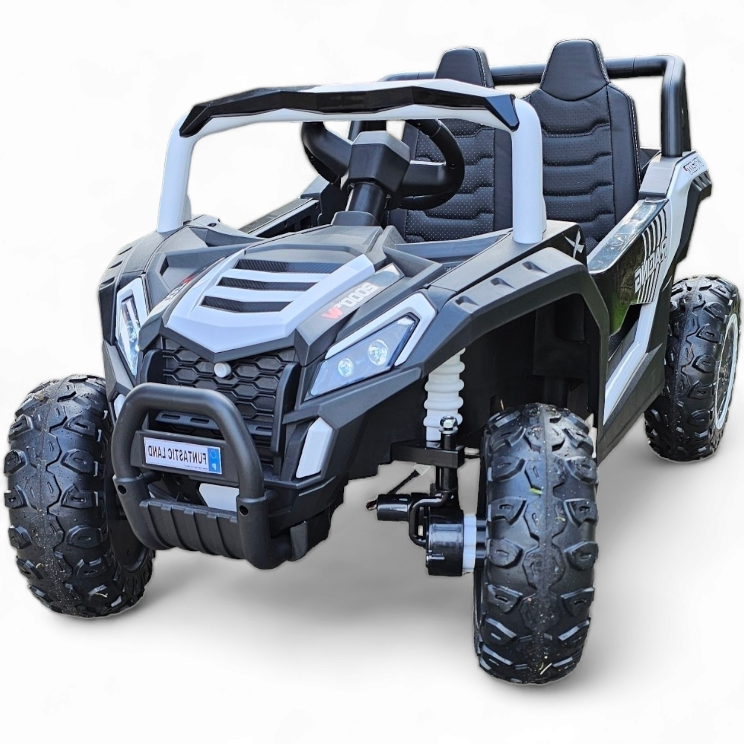 Coche Eléctrico para Niños BEACH BUGGY 4x4 24v Blanco c/ RUEDAS DE GOMA & ASIENTO DE PIEL