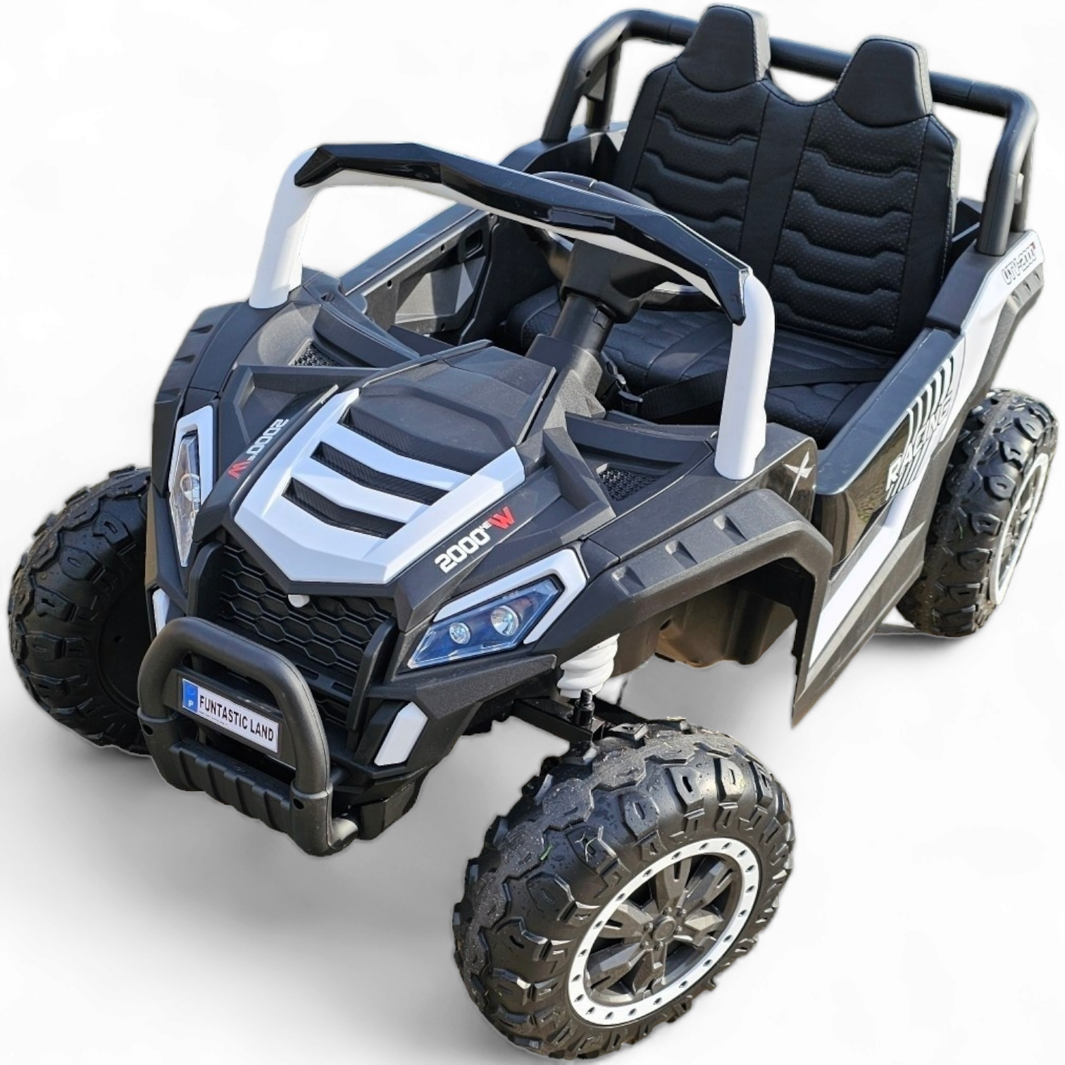 Coche Eléctrico para Niños BEACH BUGGY 4x4 24v Blanco c/ RUEDAS DE GOMA & ASIENTO DE PIEL