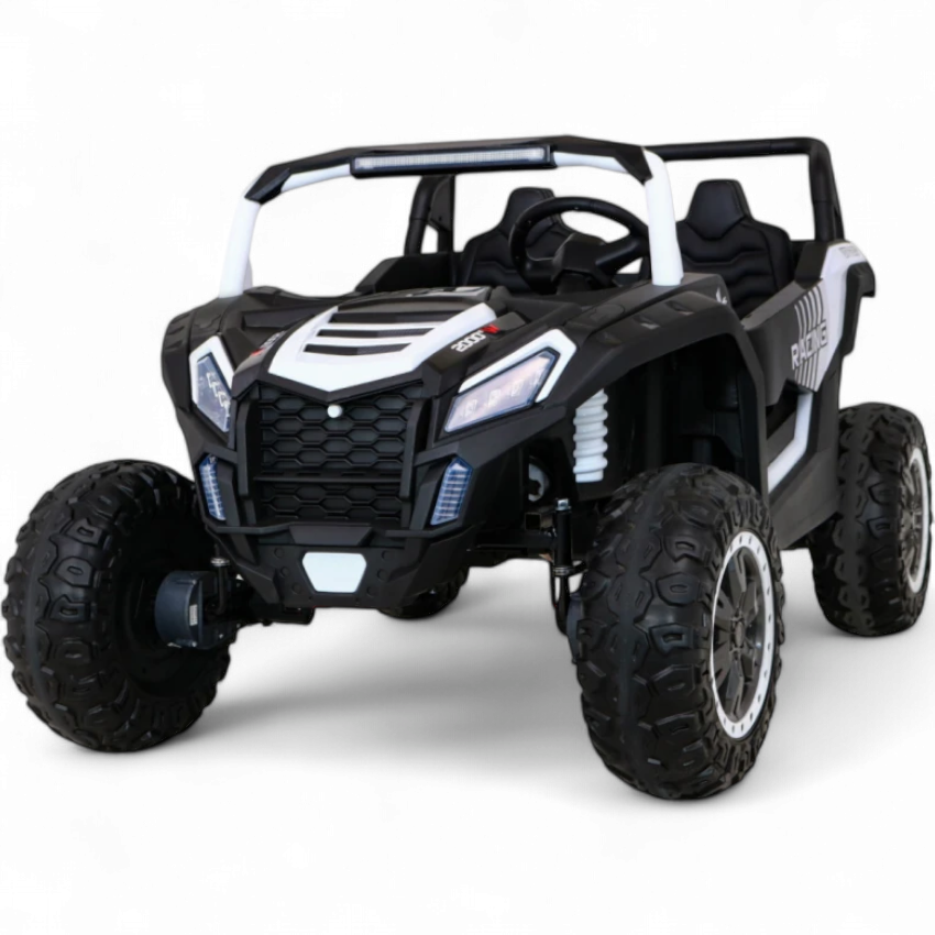 Coche Eléctrico para Niño BUGGY ATV RACING 24v Blanco c/ RUEDAS DE GOMA & ASIENTO DE PIEL