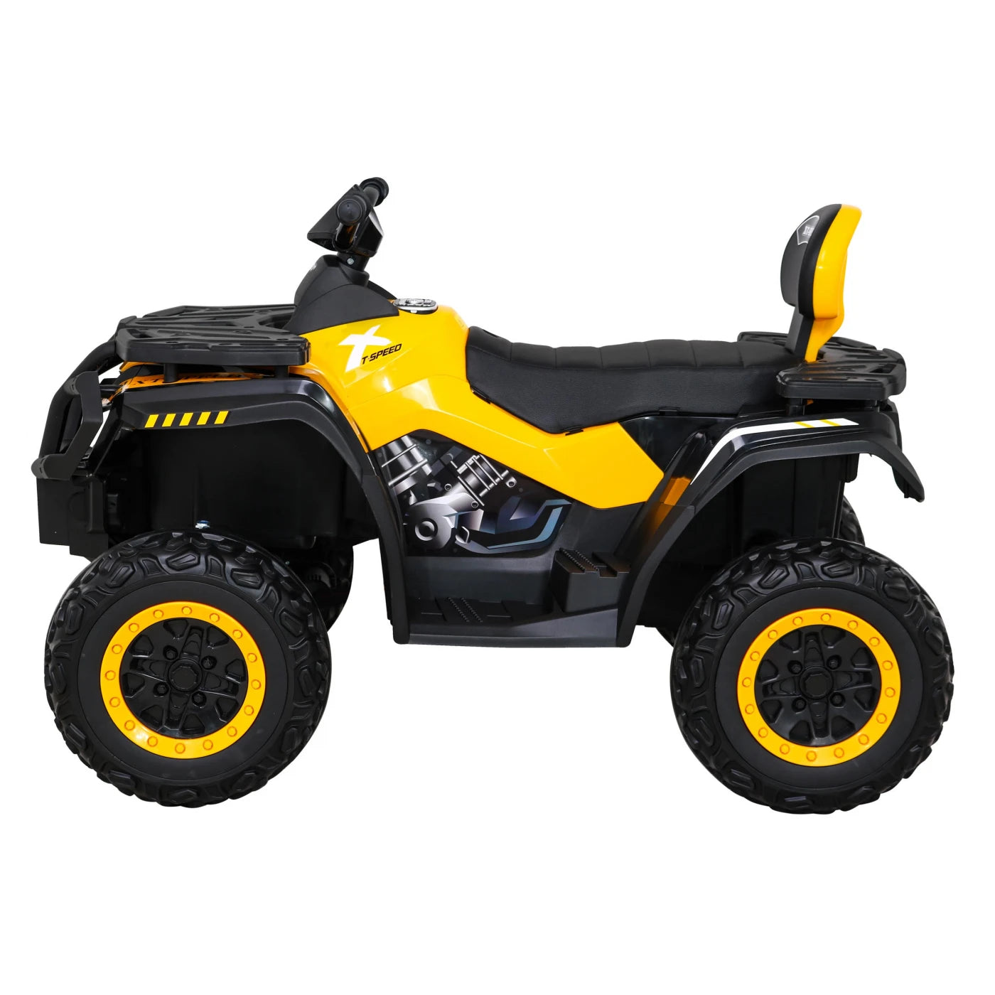 Moto Eléctrica para Niño QUAD XT 4x4 24v Amarilla c/ RODAS DE BORRACHA & ASIENTO EN PELE