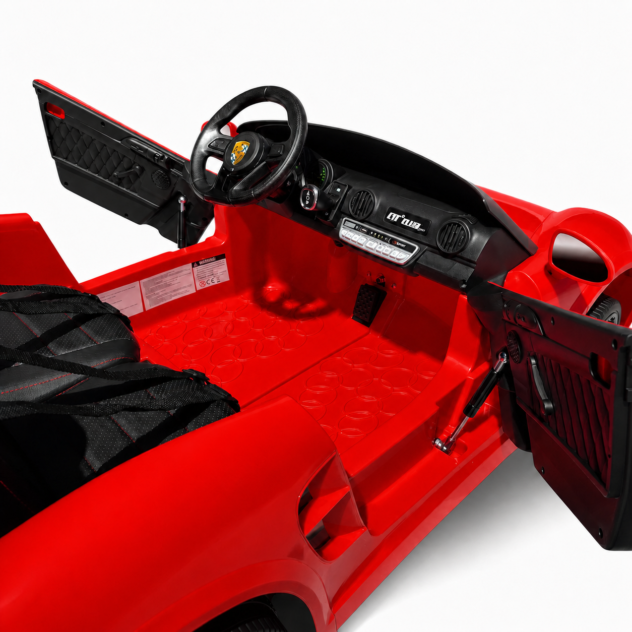 Carro Elétrico para Criança RUF CTT Vermelho 4x4 24v c/ RODAS DE BORRACHA & ASSENTO EM PELE