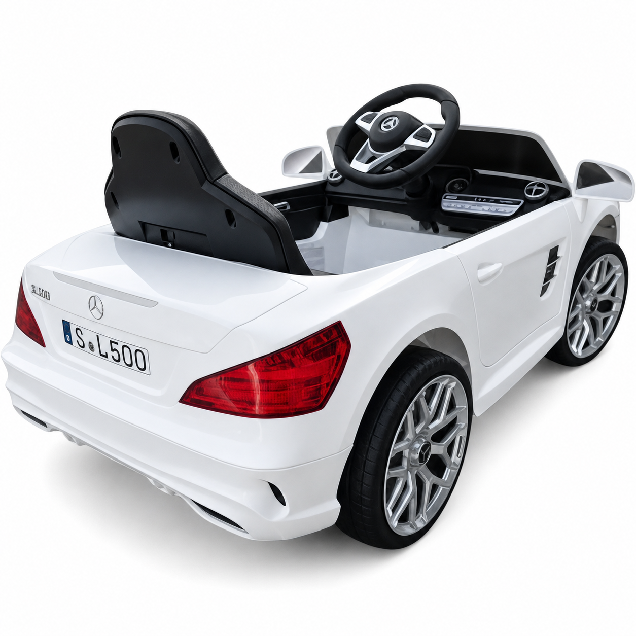 Coche Eléctrico para Niño MERCEDES SL500 12V Blanco c/ RODAS DE BORRACHA & ASIENTO EN PELE