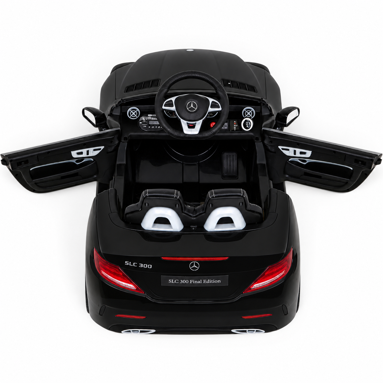 Carro Elétrico para Criança MERCEDES SLC300 12v Preto BATERIA DE LITIO c/ RODAS DE BORRACHA & ASSENTO EM PELE