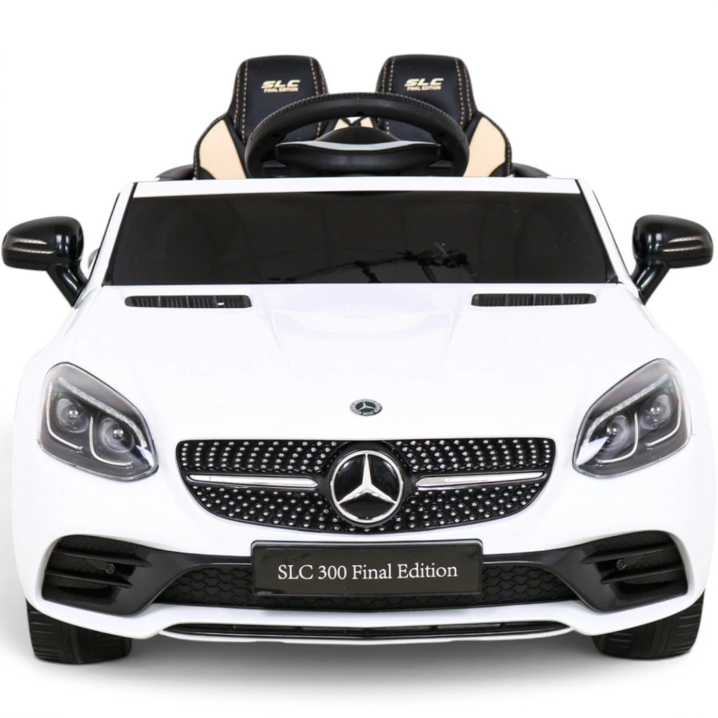 Carro Elétrico para Criança MERCEDES SLC300 12v Branco BATERIA DE LITIO c/ RODAS DE BORRACHA & ASSENTO EM PELE