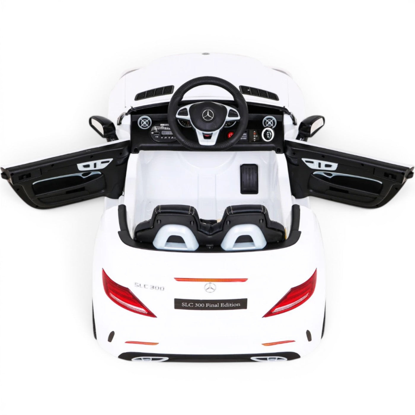 Carro Elétrico para Criança MERCEDES SLC300 12v Branco BATERIA DE LITIO c/ RODAS DE BORRACHA & ASSENTO EM PELE
