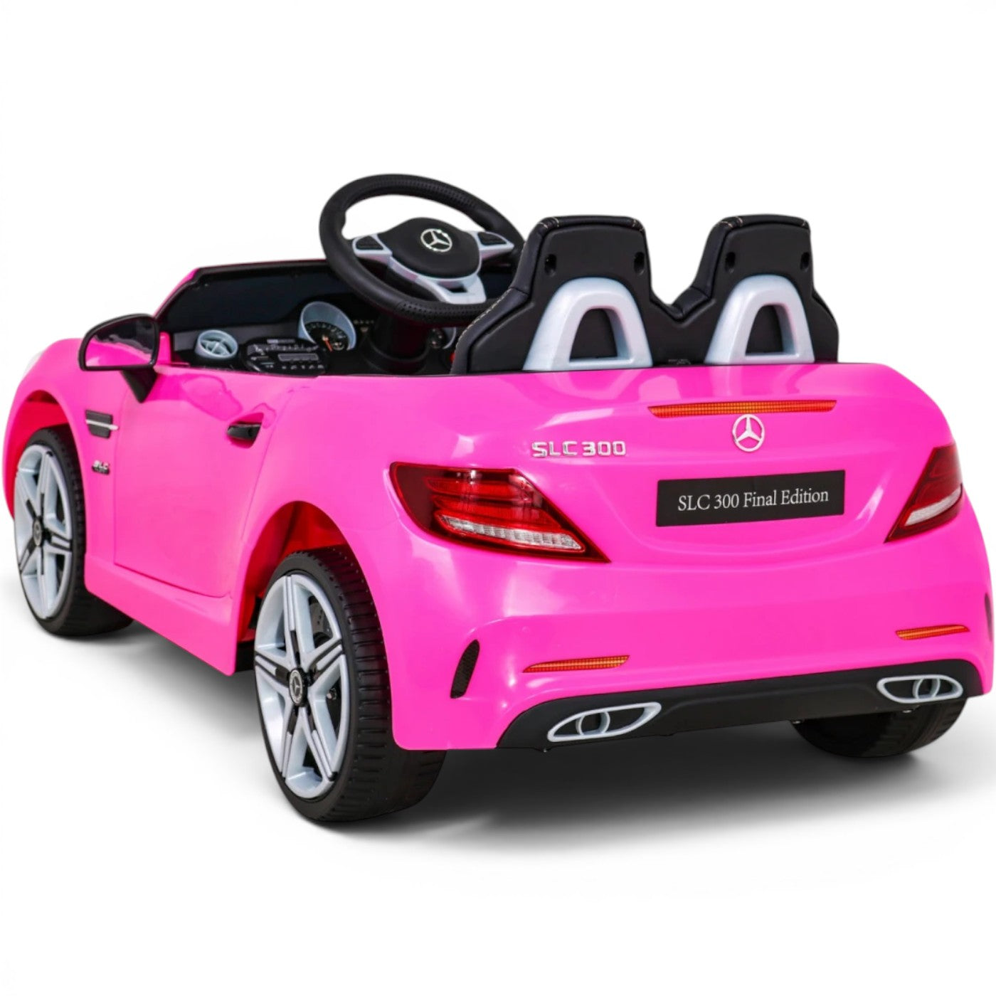 Carro Elétrico para Criança MERCEDES SLC300 12v Rosa BATERIA DE LITIO c/ RODAS DE BORRACHA & ASSENTO EM PELE