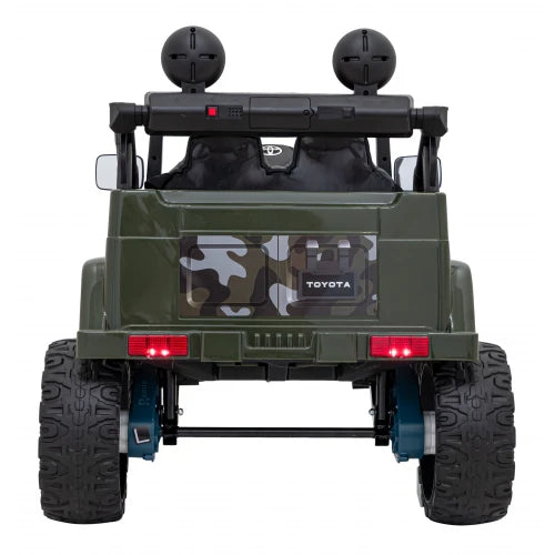 Coche Eléctrico para Niños TOYOTA FJ CRUISER 12v 4X4 Verde Camuflado c/ RUEDAS DE GOMA & ASIENTO DE PIEL